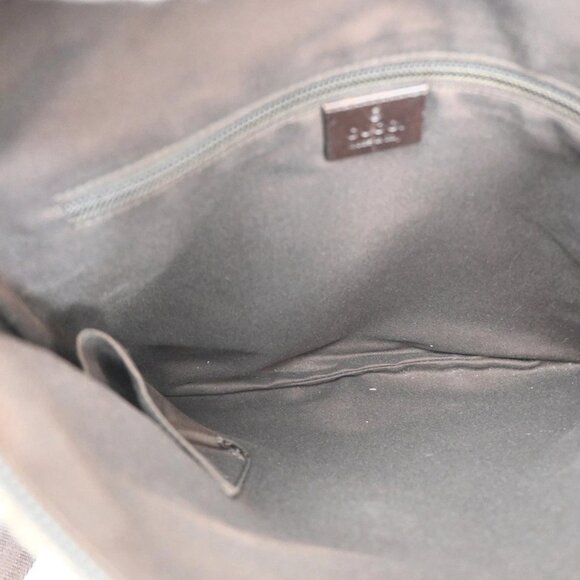 GUCCI Logo GG Pattern Crossbody Shoulder Bag Canvas Leather Brown Italy - Picture 9 of 16
